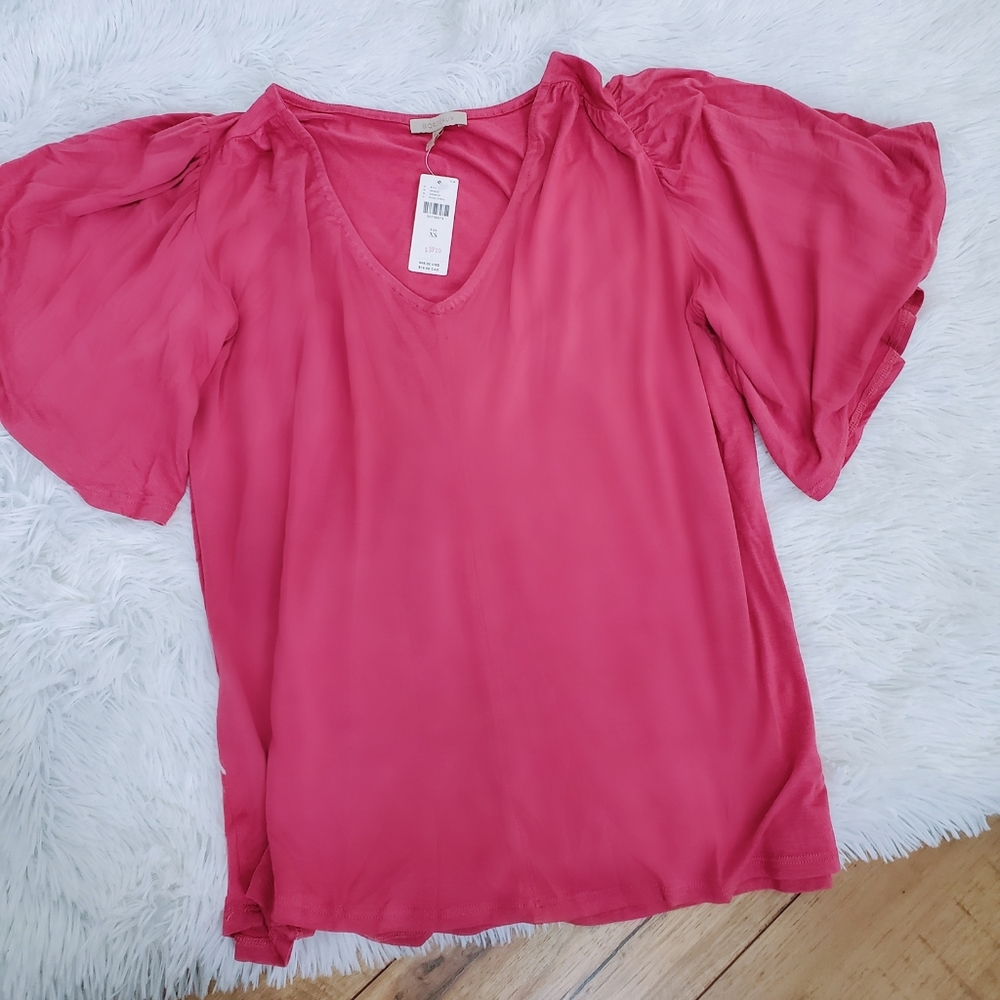 Women's Anthropologie Rose Flowy Top